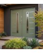 Green stainless steel exterior double front door