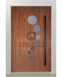 LIM 12E - modern aluminium front door with circles glass