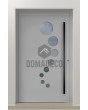 LIM 12E - modern aluminium front door with circles glass