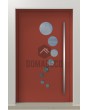 LIM 12E - modern aluminium front door with circles glass
