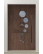 LIM 12E - modern aluminium front door with circles glass