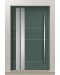 LIM AD10 - aluminium modern hinged front door with silver stripes