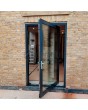 Aluminium and glass pivot entrance door