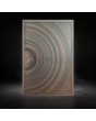 Bronze Aluminium pivot door with texture of milled metal
