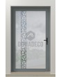 LIM Glass S21 - aluminium front door milk with transparent decor
