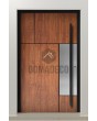 LIM V35 - aluminium wooden texture front door with decor