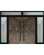 Aluminium LIM Double door with left, right ant top glass panel