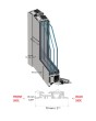 LIM Glass S6 - aluminium single sand door with transparent decor