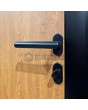 LIM RAIL6 - aluminium front  door with black vertical slats made of aluminium profiles