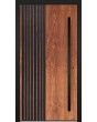 LIM RAIL6 - aluminium front  door with black vertical slats made of aluminium profiles