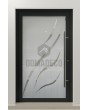 PIVOT Glass S11 - aluminium frosted pivot door with transparent decor