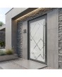 Anthracite quality frosted front door with transparent decor