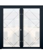 LIM GLASS double S - frosted aluminium double door with transparent motif