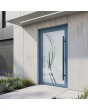 blue aluminium front door milk with transparent decor