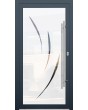 LIM Glass S19 - aluminium front door milk with transparent decor