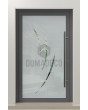 PIVOT Glass S19 - aluminum frosted pivot door with with transparent motif