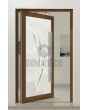 PIVOT Glass S - frosted aluminium pivot door with transparent motif