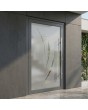Anthracite aluminium front door milk with transparent decor
