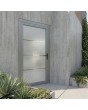 Grey frosted main door with three transparent stripe