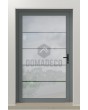 LIM Glass S4 - aluminum frosted front door with four transparent stripe