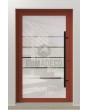 PIVOT Glass S5 - aluminium frosted pivot door with five transparent stripe
