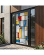 Black Stained Glass external aluminium door