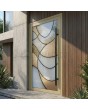 Champagne gold  Stained Glass external aluminium hinged door