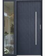 custom configuration - STA steel front door with left sidelight, glass panel (view from the outside)