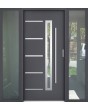 custom configuration - STA modern steel door with left and right sidelight / glass panel