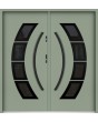 Sta Taurus Double noir - high security exterior metal double door with glass and black frame