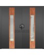 LIM v08 double - double aluminium hinged front door with wooden decor and glass