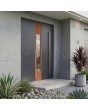 Anthracite aluminium front door with wooden decor