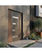 pivot door with wooden decor