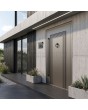 Aluminum front door with stripes
