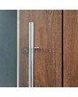 PIVOT V22 - aluminium front door with wooden decor