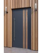 LIM V28 - aluminium entrance door with wooden decor