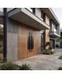LIM v35 double - double aluminium front door with wooden texture and decor