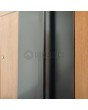 LIM V35 - aluminium wooden texture front door with decor