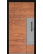 LIM V35 - aluminium wooden texture front door with decor