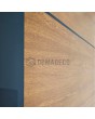 PIVOT V36 - aluminium pivot front door with wooden decor