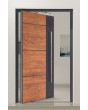 PIVOT V36 - aluminium pivot front door with wooden decor