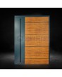 Anthracite  aluminium pivot front door with wooden decor