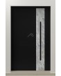 LIM V41 - aluminium front door covered with white rock stone texture