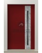 LIM V41 - aluminium front door covered with white rock stone texture