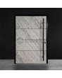 Aluminum front door pivot with white rock stone texture