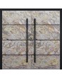 Aluminium double front door with sand rock stone