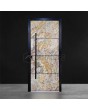 Aluminium front door with sand rock stone