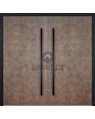 Double aluminium front door covered with sintered quartz