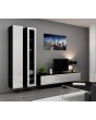 Seattle 11 - white and black living room wall units