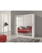 Derby 160 - White mirrored wardrobe closet 